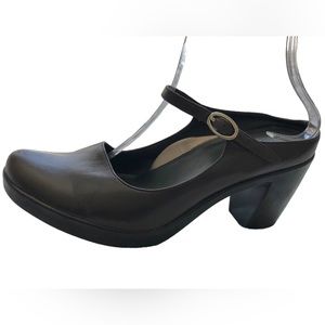 DANSKO Trixie Open Back Soft Napa Leather Mary Jane Block Heel Size EU 38.5